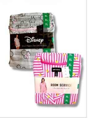 Room Service & Disney 2 Pair Pajama Sets for Spring Summer